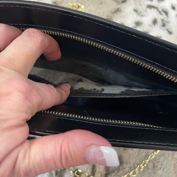 LOUIS VUITTON BLACK EPI LEATHER CLUTCH CONVERSION TO CROSS BODY BAG - Picture 7 of 17